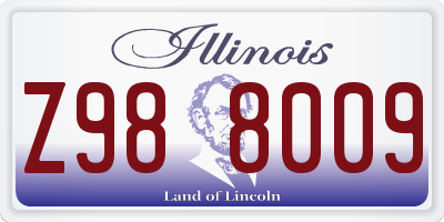 IL license plate Z988009