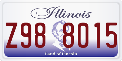 IL license plate Z988015