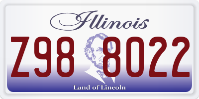 IL license plate Z988022