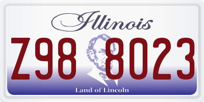 IL license plate Z988023