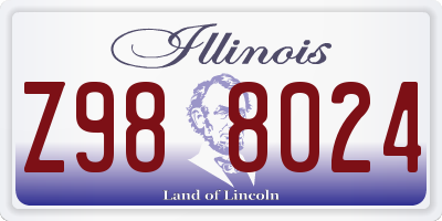 IL license plate Z988024