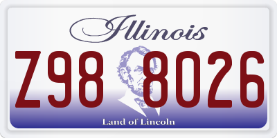 IL license plate Z988026