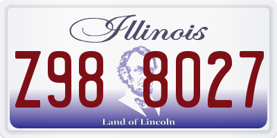 IL license plate Z988027