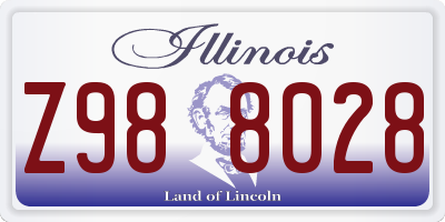 IL license plate Z988028