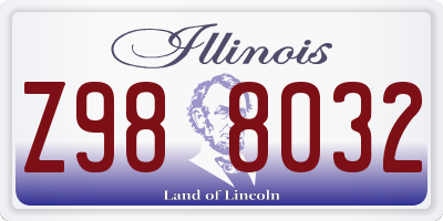 IL license plate Z988032