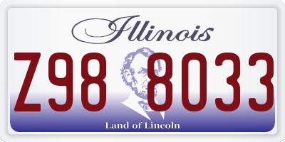 IL license plate Z988033