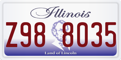 IL license plate Z988035