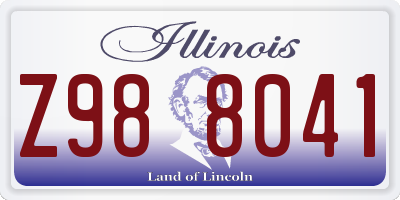 IL license plate Z988041