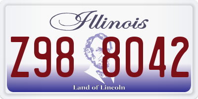 IL license plate Z988042