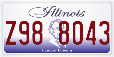 IL license plate Z988043