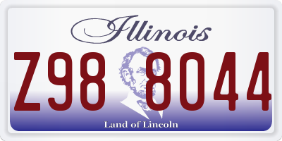 IL license plate Z988044