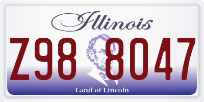 IL license plate Z988047