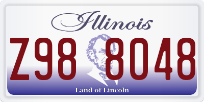 IL license plate Z988048