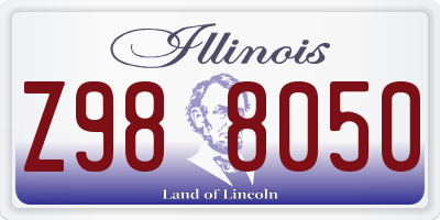 IL license plate Z988050