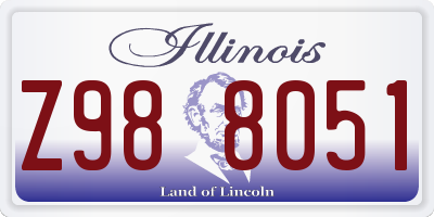 IL license plate Z988051