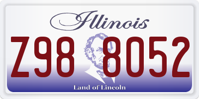 IL license plate Z988052