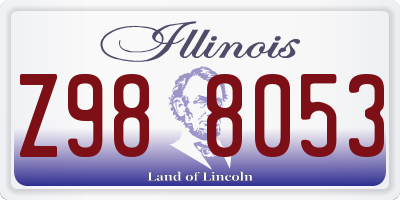 IL license plate Z988053