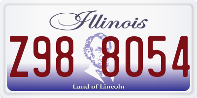 IL license plate Z988054