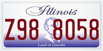 IL license plate Z988058