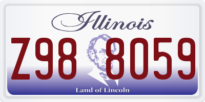 IL license plate Z988059