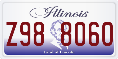 IL license plate Z988060