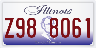 IL license plate Z988061