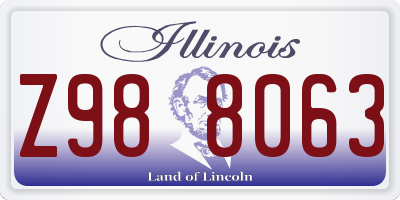 IL license plate Z988063