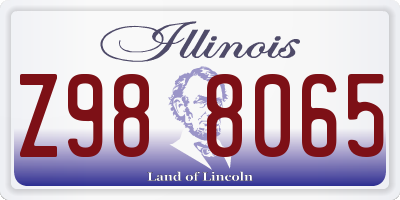 IL license plate Z988065