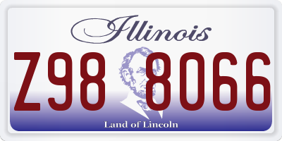 IL license plate Z988066