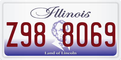 IL license plate Z988069