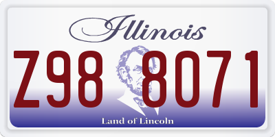 IL license plate Z988071