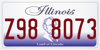 IL license plate Z988073