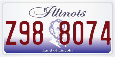 IL license plate Z988074