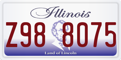 IL license plate Z988075