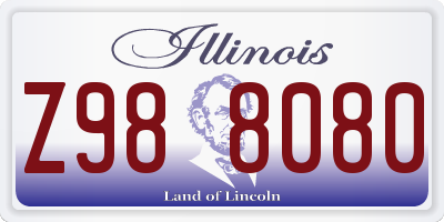 IL license plate Z988080