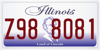 IL license plate Z988081