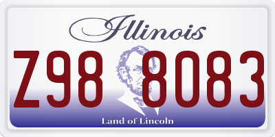 IL license plate Z988083