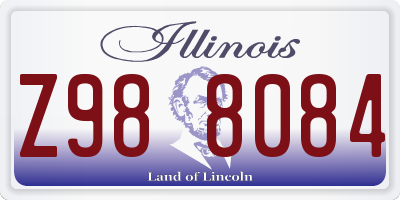 IL license plate Z988084