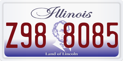 IL license plate Z988085