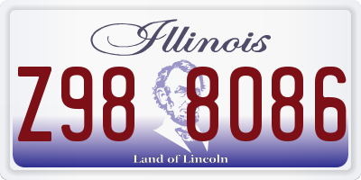 IL license plate Z988086