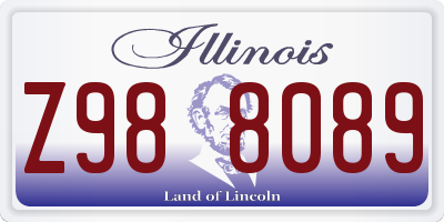 IL license plate Z988089