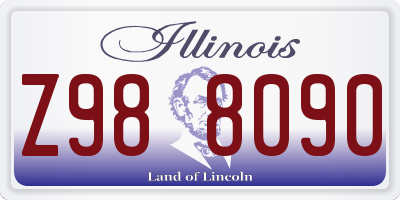 IL license plate Z988090