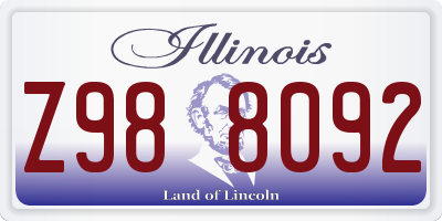 IL license plate Z988092