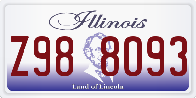 IL license plate Z988093