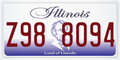 IL license plate Z988094