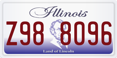 IL license plate Z988096