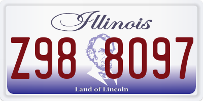 IL license plate Z988097