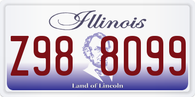 IL license plate Z988099