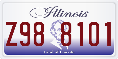 IL license plate Z988101