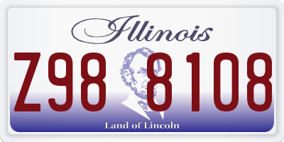 IL license plate Z988108